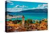 View of Trogir, UNESCO World Heritage Site, Croatia, Europe-Laura Grier-Stretched Canvas