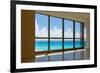 View of Tropical Beach Through Hotel Windows-nfsphoto-Framed Photographic Print