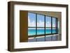 View of Tropical Beach Through Hotel Windows-nfsphoto-Framed Photographic Print