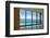 View of Tropical Beach Through Hotel Windows-nfsphoto-Framed Photographic Print