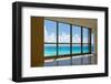 View of Tropical Beach Through Hotel Windows-nfsphoto-Framed Photographic Print