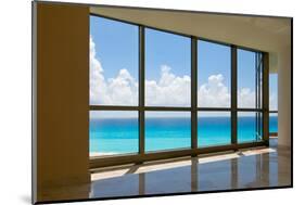 View of Tropical Beach Through Hotel Windows-nfsphoto-Mounted Photographic Print