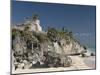 View of Tulum Beach with El Castillo in the Mayan Ruins of Tulum in the Background-Richard Maschmeyer-Mounted Photographic Print