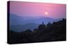 View of Tuscan Hill Top Town with Setting Sun, Tuscany, Italy, Europe-John-Stretched Canvas