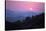 View of Tuscan Hill Top Town with Setting Sun, Tuscany, Italy, Europe-John-Stretched Canvas