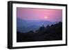 View of Tuscan Hill Top Town with Setting Sun, Tuscany, Italy, Europe-John-Framed Photographic Print