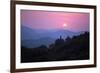 View of Tuscan Hill Top Town with Setting Sun, Tuscany, Italy, Europe-John-Framed Photographic Print