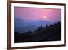 View of Tuscan Hill Top Town with Setting Sun, Tuscany, Italy, Europe-John-Framed Photographic Print