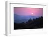 View of Tuscan Hill Top Town with Setting Sun, Tuscany, Italy, Europe-John-Framed Photographic Print