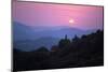 View of Tuscan Hill Top Town with Setting Sun, Tuscany, Italy, Europe-John-Mounted Photographic Print