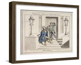 View of Two Drunken Revellers on the Steps of Crockford's Club, London, 1829-John Phillips-Framed Giclee Print