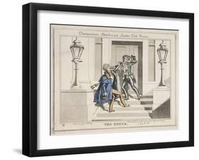 View of Two Drunken Revellers on the Steps of Crockford's Club, London, 1829-John Phillips-Framed Giclee Print