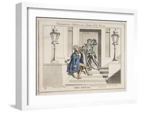 View of Two Drunken Revellers on the Steps of Crockford's Club, London, 1829-John Phillips-Framed Giclee Print