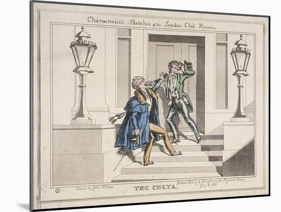 View of Two Drunken Revellers on the Steps of Crockford's Club, London, 1829-John Phillips-Mounted Giclee Print