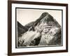 View of Two Railroad Trains on Tracks Along a Mountain, Presumably on or Near the Panama Canal,…-Byron Company-Framed Giclee Print