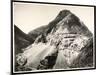 View of Two Railroad Trains on Tracks Along a Mountain, Presumably on or Near the Panama Canal,…-Byron Company-Mounted Giclee Print