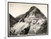 View of Two Railroad Trains on Tracks Along a Mountain, Presumably on or Near the Panama Canal,…-Byron Company-Framed Giclee Print