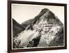 View of Two Railroad Trains on Tracks Along a Mountain, Presumably on or Near the Panama Canal,…-Byron Company-Framed Giclee Print