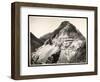 View of Two Railroad Trains on Tracks Along a Mountain, Presumably on or Near the Panama Canal,…-Byron Company-Framed Premium Giclee Print