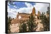 View of Two Towers Bridge from the Fairyland Trail in Bryce Canyon National Park, Utah, United Stat-Michael Nolan-Framed Stretched Canvas