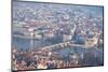 View of typical buildings and ancient churches framed by the River Vltava, Prague, Czech Republic, -Roberto Moiola-Mounted Photographic Print