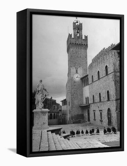 View of Unidentified Church in Arezzo, Italy-Hans Wild-Framed Stretched Canvas