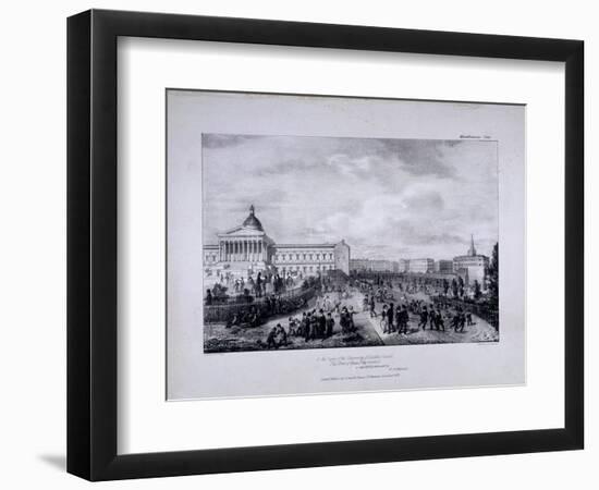 View of University College School's Playground with University College to the Right, 1833-George Scharf-Framed Giclee Print