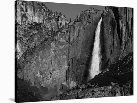 View of Upper Yosemite Falls and Rainbow, Yosemite National Park, California, USA-Adam Jones-Stretched Canvas