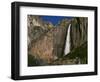 View of Upper Yosemite Falls and Rainbow, Yosemite National Park, California, USA-Adam Jones-Framed Photographic Print