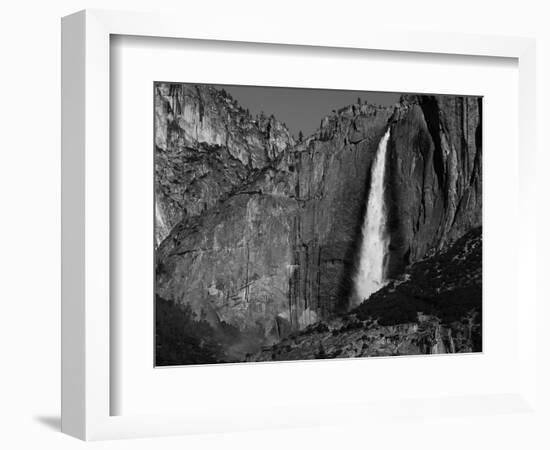 View of Upper Yosemite Falls and Rainbow, Yosemite National Park, California, USA-Adam Jones-Framed Photographic Print