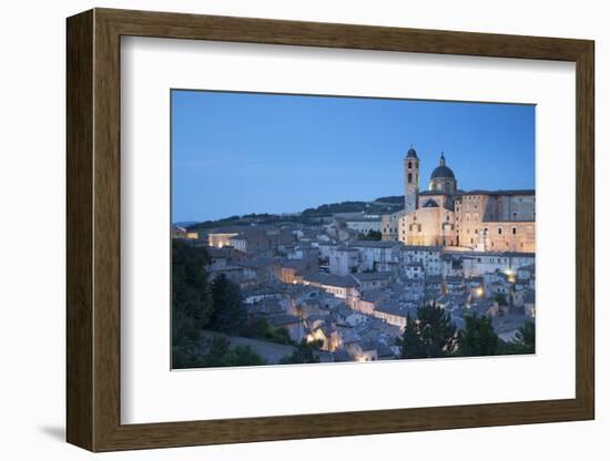 View of Urbino (Unesco World Heritage Site) at Dusk, Le Marche, Italy-Ian Trower-Framed Photographic Print