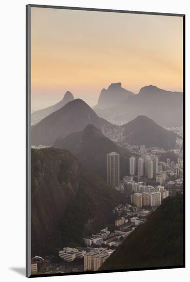 View of Urca and Botafogo, Rio de Janeiro, Brazil, South America-Ian Trower-Mounted Photographic Print