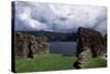 View of Urquhart Castle with Loch Ness in the Background-null-Stretched Canvas