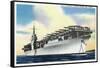 View of Uss Ranger Aircraft Carrier and Planes-Lantern Press-Framed Stretched Canvas