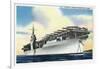 View of Uss Ranger Aircraft Carrier and Planes-Lantern Press-Framed Art Print