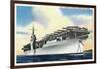 View of Uss Ranger Aircraft Carrier and Planes-Lantern Press-Framed Art Print