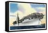 View of Uss Ranger Aircraft Carrier and Planes-Lantern Press-Framed Stretched Canvas