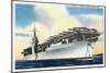 View of Uss Ranger Aircraft Carrier and Planes-Lantern Press-Mounted Art Print