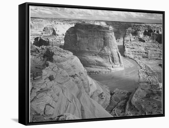 View Of Valley From Mountain "Canyon De Chelly" National Monument Arizona. 1933-1942-Ansel Adams-Framed Stretched Canvas