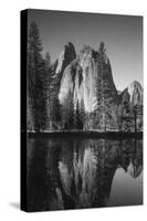 View of Valley's Sheer Rock with Pond, Yosemite National Park, California, USA-Paul Souders-Stretched Canvas