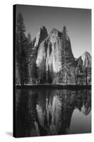 View of Valley's Sheer Rock with Pond, Yosemite National Park, California, USA-Paul Souders-Stretched Canvas