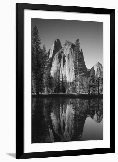 View of Valley's Sheer Rock with Pond, Yosemite National Park, California, USA-Paul Souders-Framed Premium Photographic Print