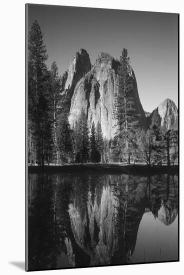 View of Valley's Sheer Rock with Pond, Yosemite National Park, California, USA-Paul Souders-Mounted Photographic Print