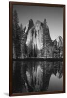 View of Valley's Sheer Rock with Pond, Yosemite National Park, California, USA-Paul Souders-Framed Photographic Print