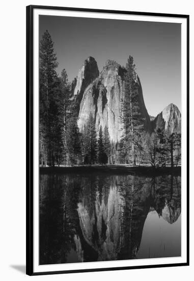 View of Valley's Sheer Rock with Pond, Yosemite National Park, California, USA-Paul Souders-Framed Premium Photographic Print