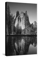 View of Valley's Sheer Rock with Pond, Yosemite National Park, California, USA-Paul Souders-Stretched Canvas