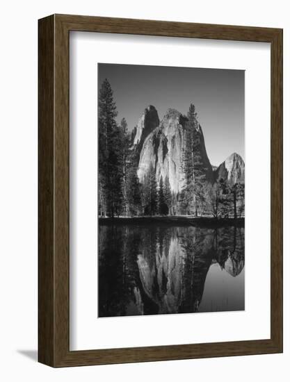 View of Valley's Sheer Rock with Pond, Yosemite National Park, California, USA-Paul Souders-Framed Photographic Print