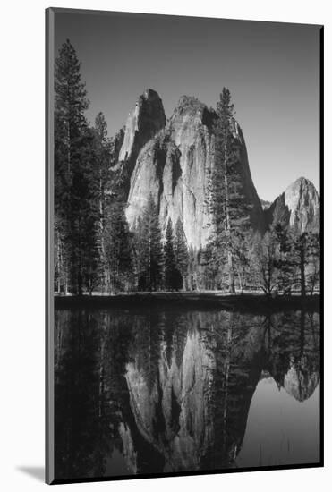 View of Valley's Sheer Rock with Pond, Yosemite National Park, California, USA-Paul Souders-Mounted Photographic Print