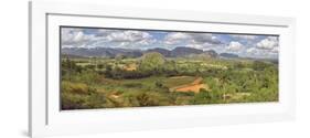 View of valley with farms, Mogotes, Vinales Valley, Cuba-null-Framed Photographic Print