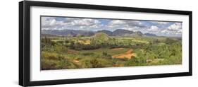 View of valley with farms, Mogotes, Vinales Valley, Cuba-null-Framed Photographic Print